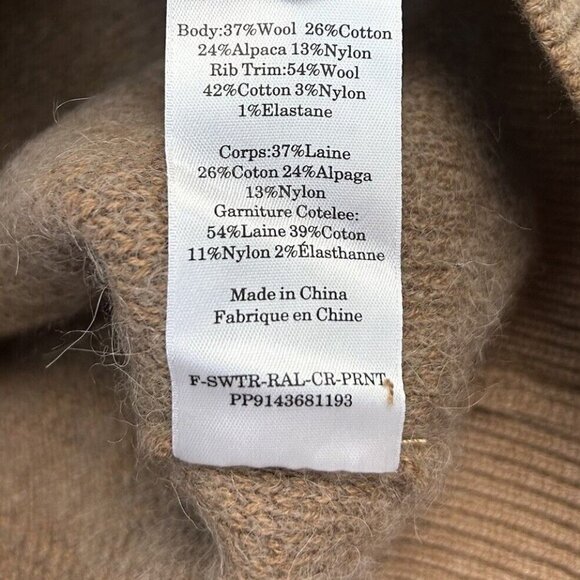 NEW Everlane Alpaca Wool Sweater Women’s Size XS Camel Brown Tiger Stripe - Picture 7 of 10